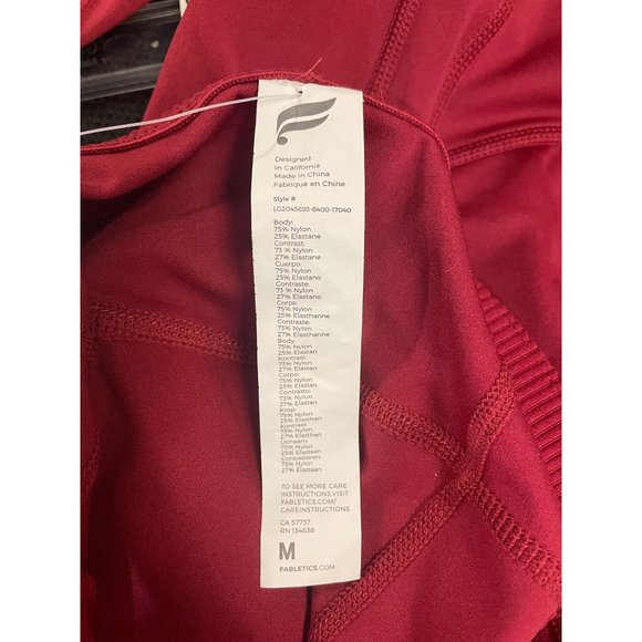 NWT Fabletics Gym Slim Boho Size Medium Dark Red Women's Legging - Picture 5 of 6